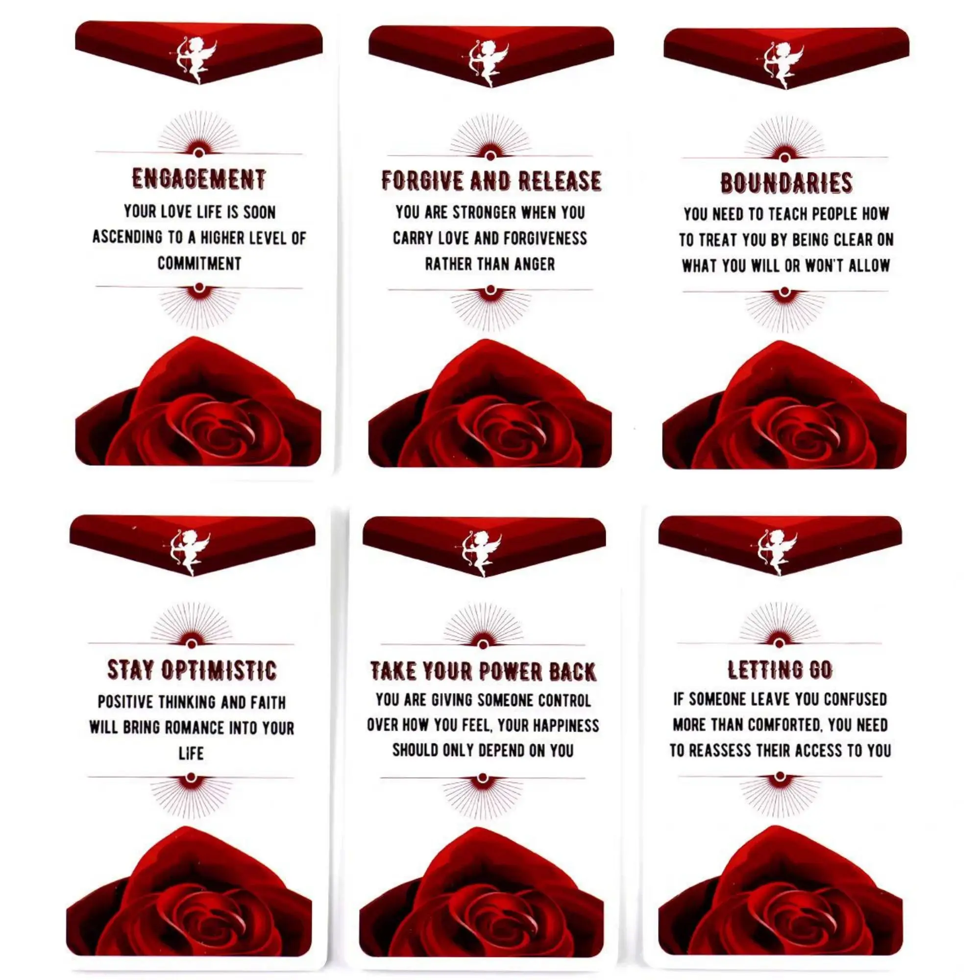 Carte Oracle The Love Angels da 10,3 x 6 cm - Mazzo romantico per l'amore psichico e le letture di relazioni romantiche Carte da 54 pezzi