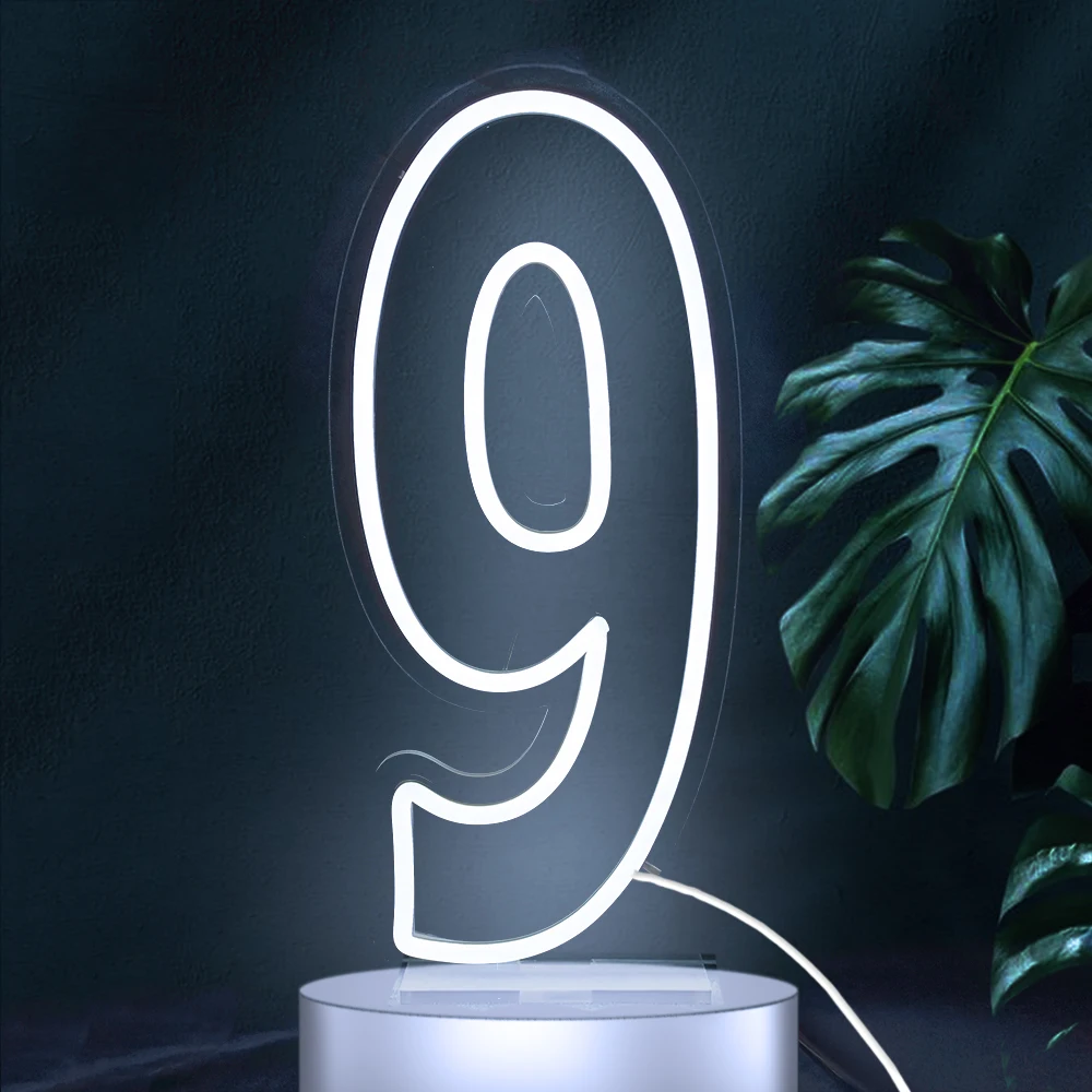 

Neon Number 9 with Light 30 Inches Sign Dimmable 76cm Numbers Light for Birthday Party Wedding Celebration Event Wall Decor