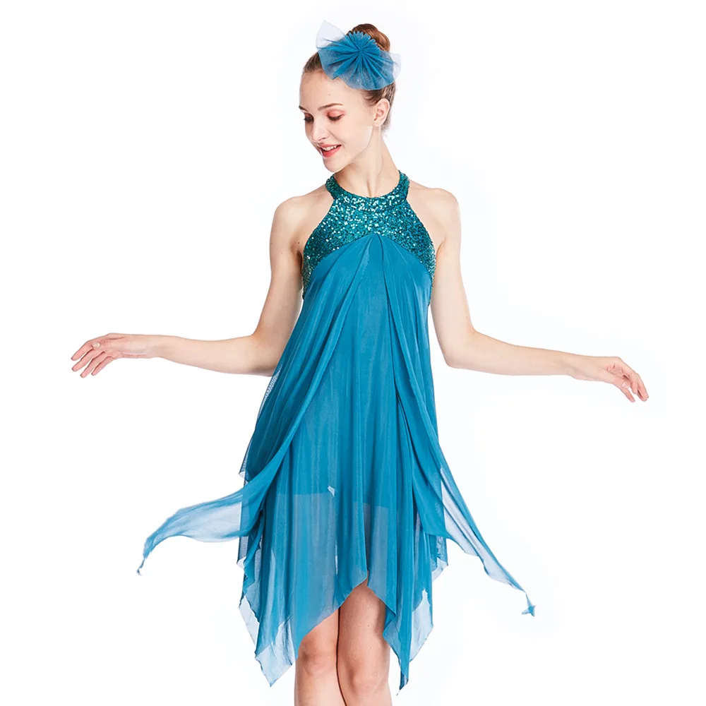 Robe de danse à sequins personnalisée pour enfants et filles, vêtements de scène modernes, corps classique, performance sur scène, adulte