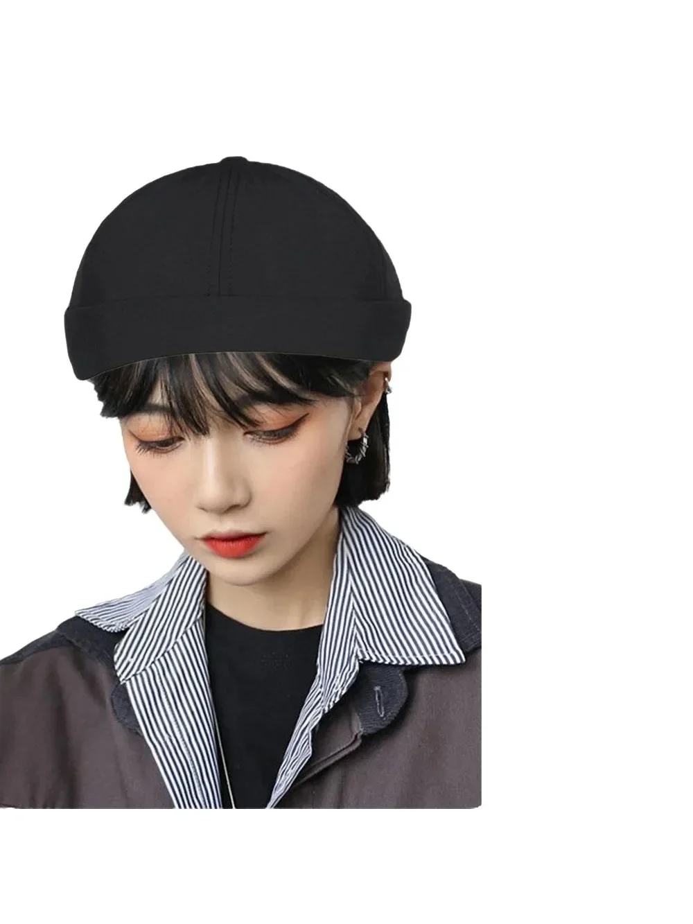 Unisex Adjustable Cotton Melon Skin Cap Vintage Dome Hat Brimless Fashion Beanies for Men And Women Hip Hop Style