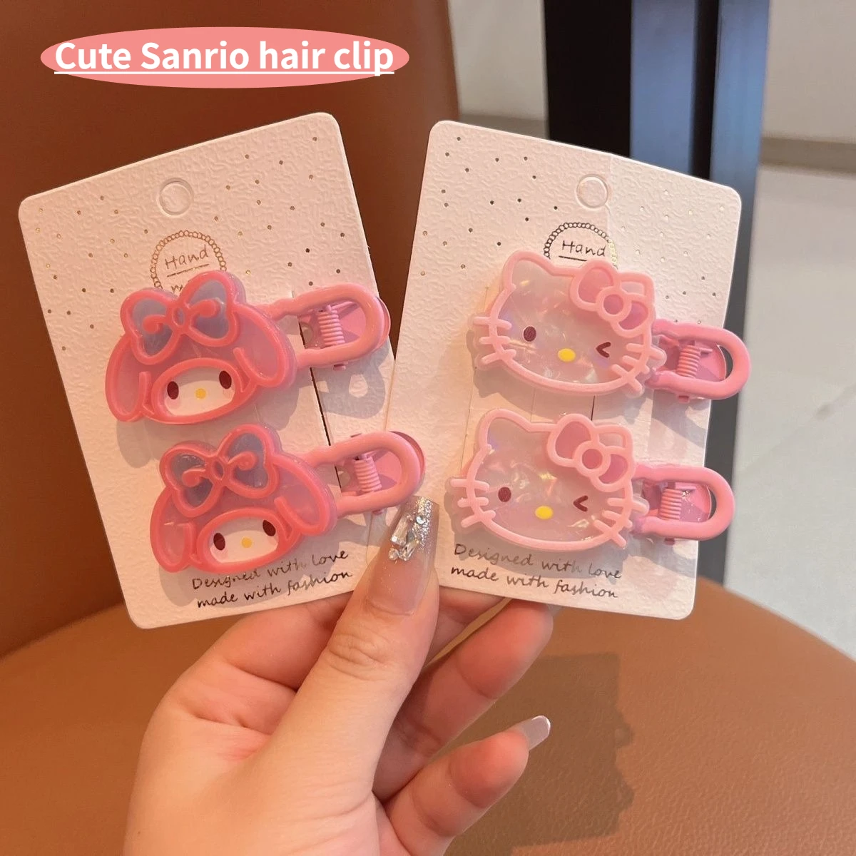 Pinzas para el Cabello de Sanrio Hello Kitty Kuromi, Lindas Pinzas de Dibujos Animados, Horquillas para Niñas, Accesorios para el Cabello, Decoración para la Cabeza