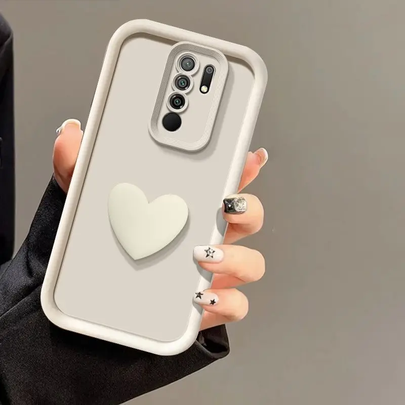 Redmi 9 3D Love Heart Matte Phone Case For Xiaomi POCO M2 Case On Xiaomi Redmi 9PrimeSoft Slicone Cover
