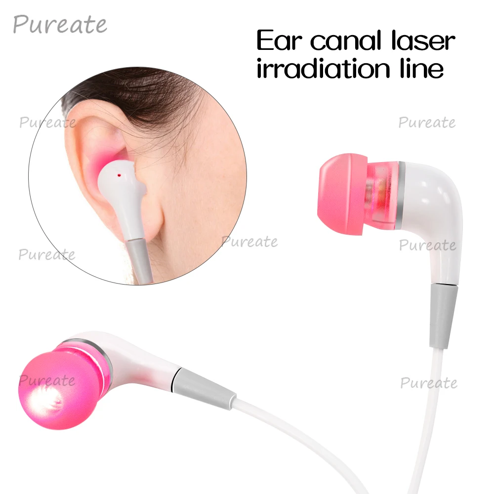 Irradiateur laser pour canal auditif, 650nm, LLLT, instrument de physiothérapie à ondes lumineuses nano pour soulager les acouphènes, la rhinite, la sinusite, soins des oreilles