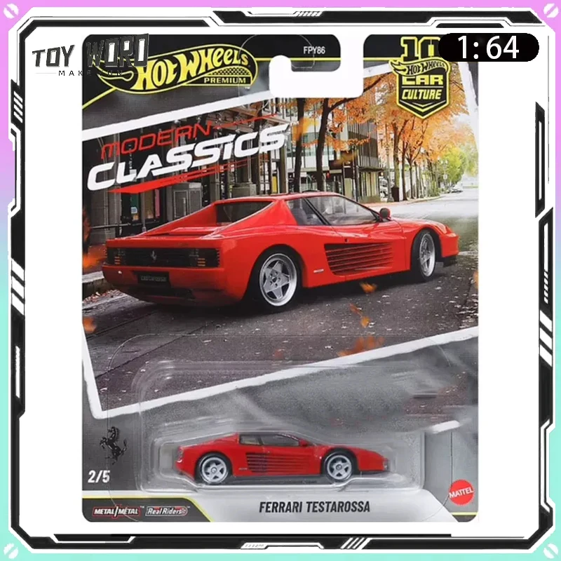 Hot Wheels FPY86 Serie Premium Gold Label, Superdeportivo Clásico Ferrari Testarossa, Modelo de Aleación Fundida a Presión, Regalos para Coleccionistas Adultos