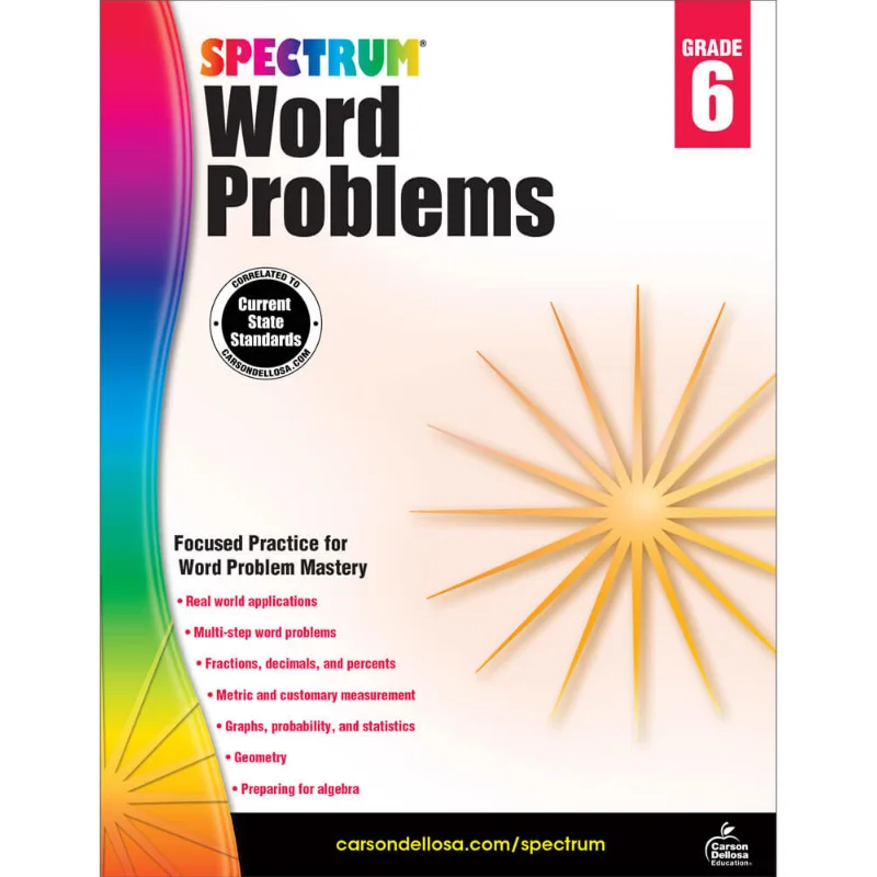 Spectrum Word Problems Grade 6 Carson Dellosa Education Carson Dellosa Education 9781624427329 Book