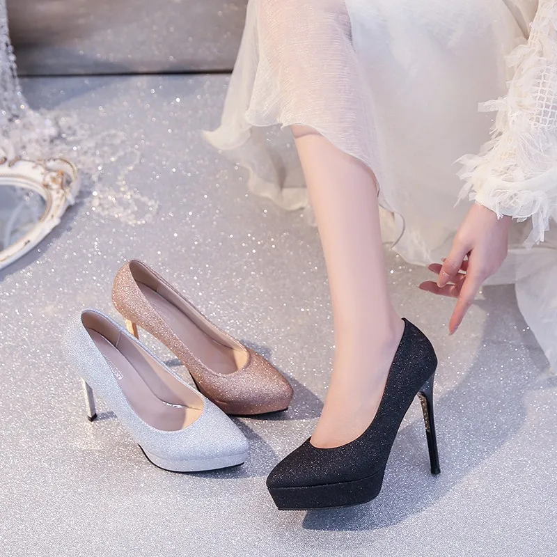 

Туфли на высоком каблуке, женские весенне-осенние туфли с острым носком, темпераментные непромокаемые туфли на тонком каблуке, туфли на низком каблуке для официальных мероприятий