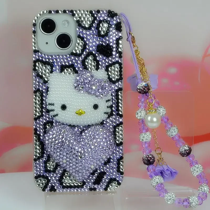 

Cartoon Hello Kitty Protective Case for iPhone, Leopard Print, 11, 12, 15, 14, 13 Pro Max, X, 8 Plus, 7, Cartoon, 7