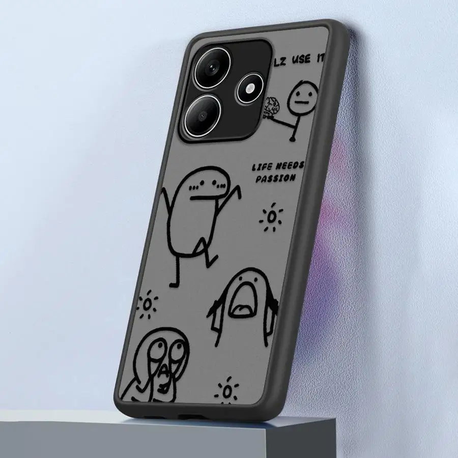 Casing untuk Xiaomi Redmi A4 9 10 14C 12C A1 A2 Plus 13C K40 Pro Penutup Belakang Ponsel Seni Lucu Menarik