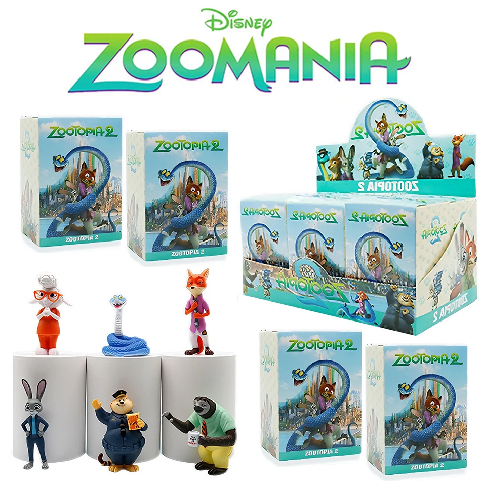 ديزني كريزي زوتوبيا فيلم البضائع جودي آند نيك الكرتون صندوق أعمى للحفلات موضة الديكور صندوق مفاجأة هدية لعبة