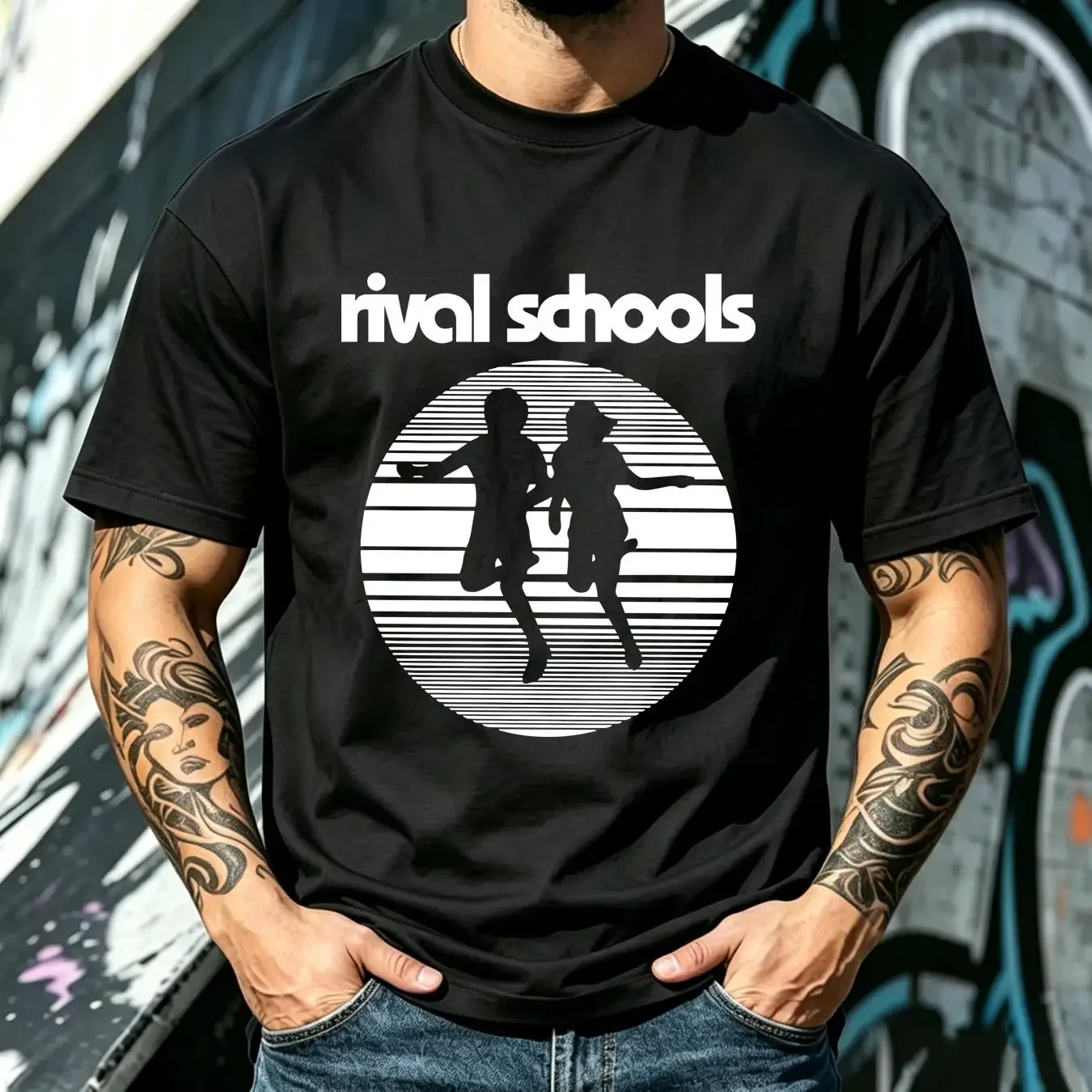 washed T Shirt Rival Schools band United by Fate Classic Essential long or short sleeves vintage Washed streetwear homme