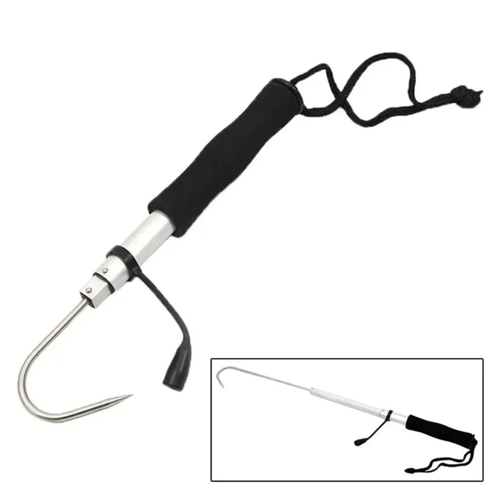 

Multi-function Stainless Steel Telescopic Fishing Spear Hook with Anti-slip Rubber Handle Sharp Aluminum Alloy Fishing Tackle