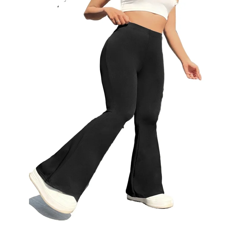 

Женские стильные расклешенные брюки больших размеров с эластичным поясом 2026