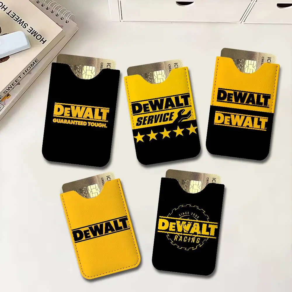 Brand D-Dewalt Fashion Logo Creative Printed with Leather Protective Case Business Portable Letter Pattern Leather Credit Bags