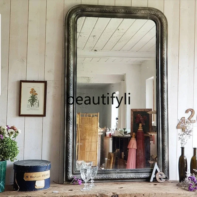 

French fireplace decorative vanity mirror vintage vanity vanity mirror wall-mounted bathroom mirror5556