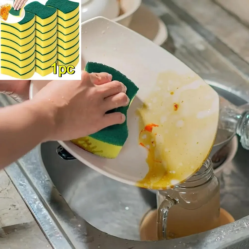 Multifunctional Sponge Dishwashing Sponge Double-Sided Highly Absorbent Cleaning Brush Reusable Rust Removing Clean Rub Kitchen