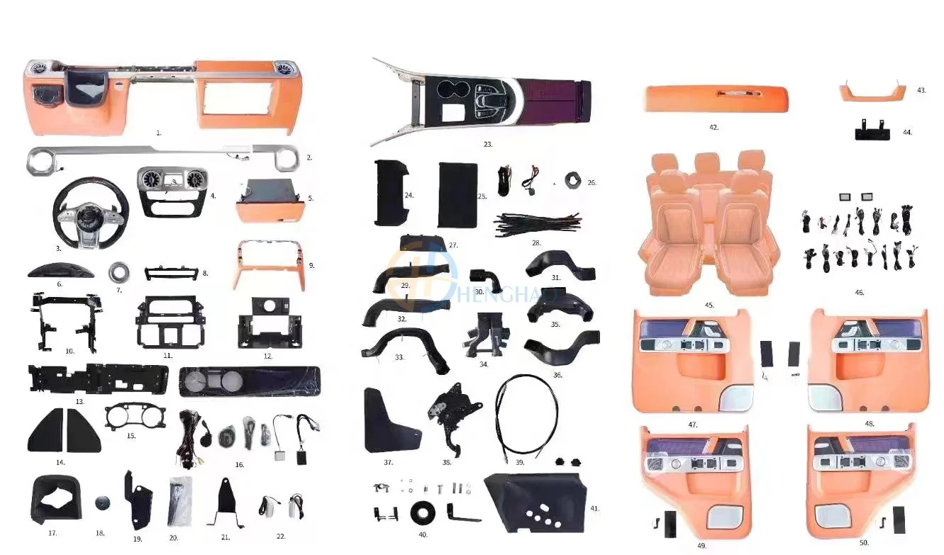 طقم تجميل السيارة الداخلي لمجموعة ترقية السيارة الداخلية G Wagon G Class 2002-2018 W463 إلى W464 G63 B-Brabus Style #5