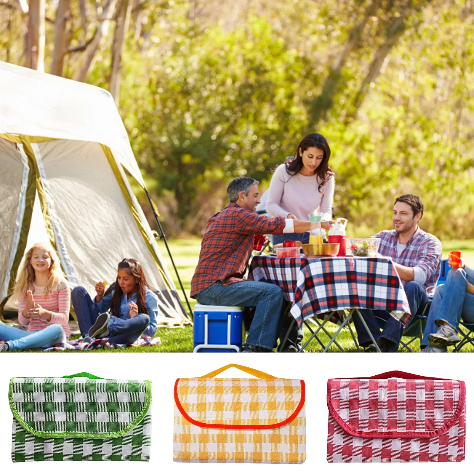 Foldable Outdoor Picnic Pad Waterproof Oxford Cloth Tent Blanket Pad Moisture-proof Thicken Lightweight for Outdoor Travel