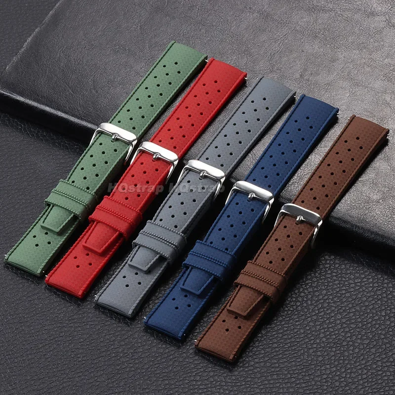 Резиновый ремешок 18 мм, 20 мм, 22 мм, силиконовый быстросъемный ремешок, водонепроницаемый ремешок для часов, удобный сменный браслет, браслет