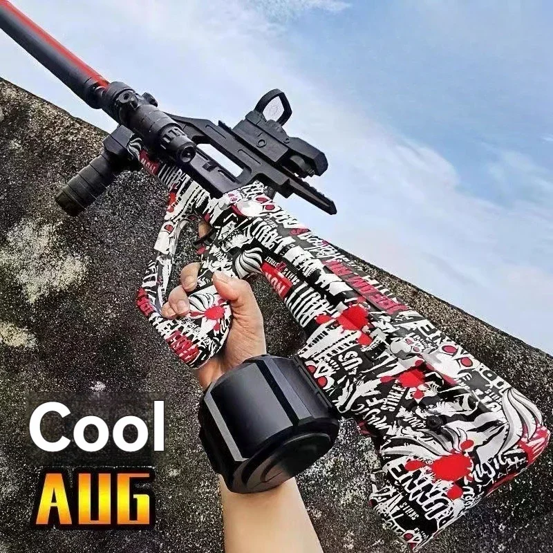 AUG-Pistolas de hidrogel eléctricas para adultos y niños, juguete Manual de 2 modos, antiestrés, modelo de Paintball de agua, armas de Airsoft, lucha CS