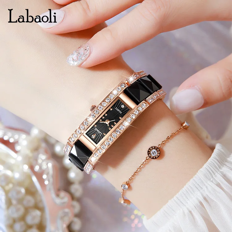 Rectangular Luxury Design Women Watch Rhinestone Creative Dial For Top Brand Women Clock Bracelet Women Watch