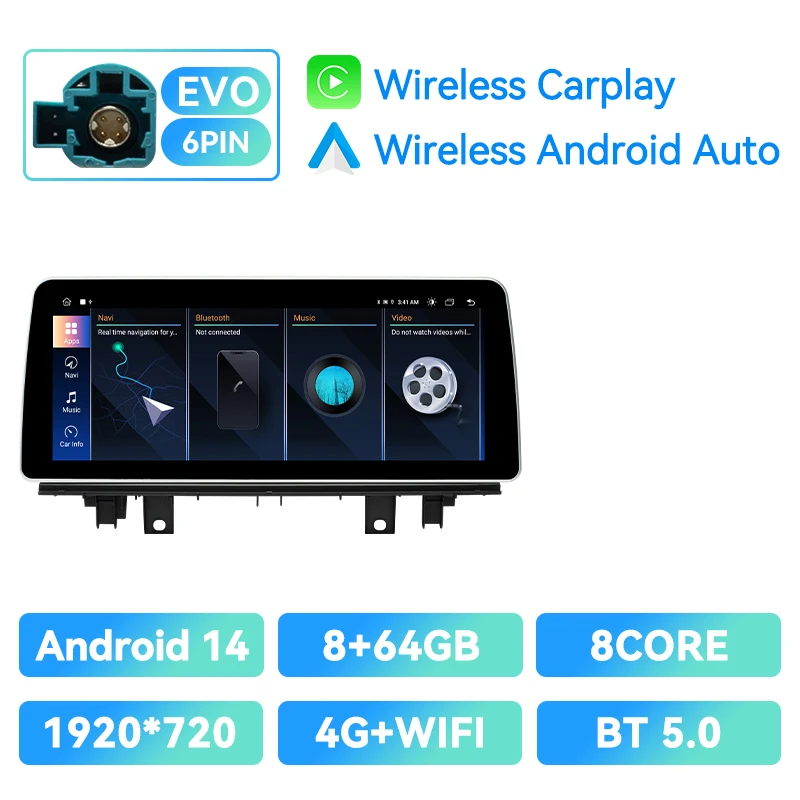 XONRICH voor BMW X1 F48 X2 F39 2018-2021 EVO 12.3" Android 14 Autostereo Draadloze CarPlay DSP GPS Multimedia Speler 8GB+128GB