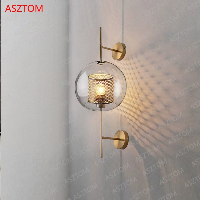 Modern Glass Wall Lamps Indoor Living Room Decorative Lamp Nordic Bedroom Bedside Aisle Wall Sconce Luminaires image 3