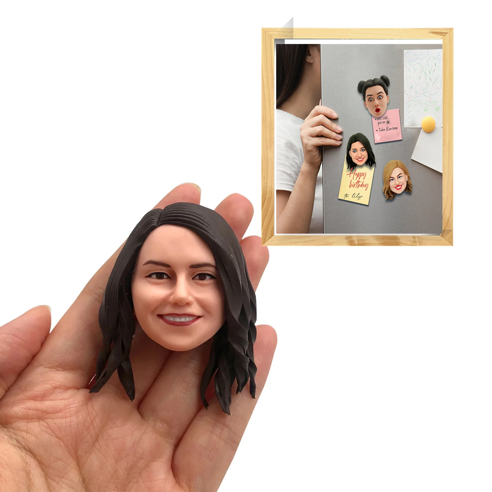 Custom 3D Handmade Refrigerator Magnet,Personalized Figurine – Custom Funny Face, Unique for Family and Friends