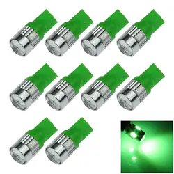 10x Green RV T10 W5W Malibu Landscape Light Wedge Lamp Lens 6 Emitters 5630 SMD LED 194 259 2525 A055-G