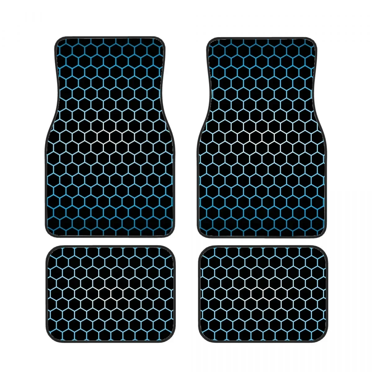 

honeycomb hexagon Car Floor Mats 4 Piece Set Front and Rear Carpet Complete Set Car Carpet Suitable for SUV Vans Car Interior