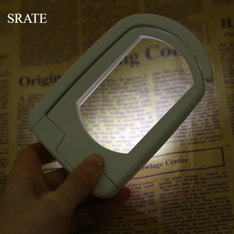 3x Black White Red Multifunctional 360° Folding Portable Magnifier for Reading Magnifying Glass with Light Helping Hands Loupe