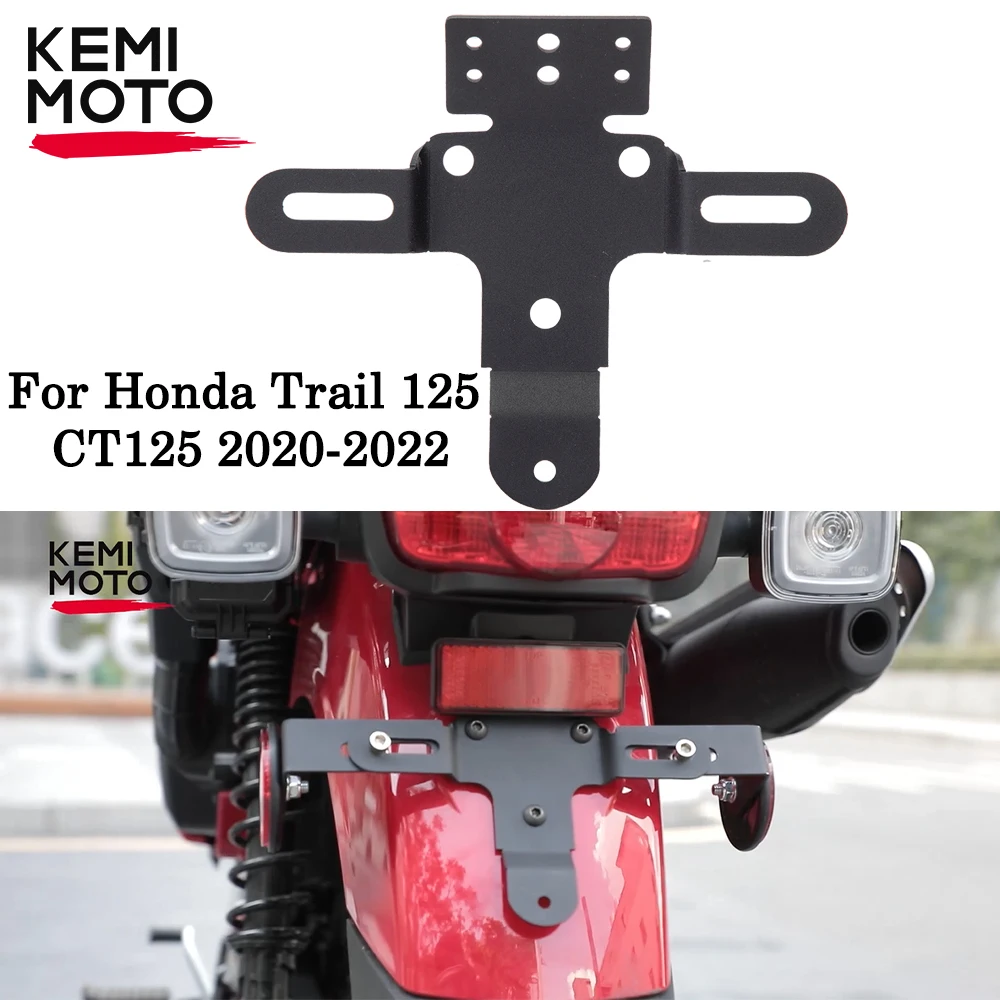 License Plate Holder For Honda Trail 125 CT125 Hunter Cub 2020 2021 2022 Frame Bracket Mount Brackets KEMiMOTO Anti-rust