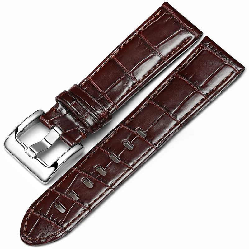 

FUYIJIA Men Alligator Skin Watchband M-ONTBLANC STAR Substitute Strap 20MM 22MM Stainless Steel Pin Buckle Genuine Crocodile Bel