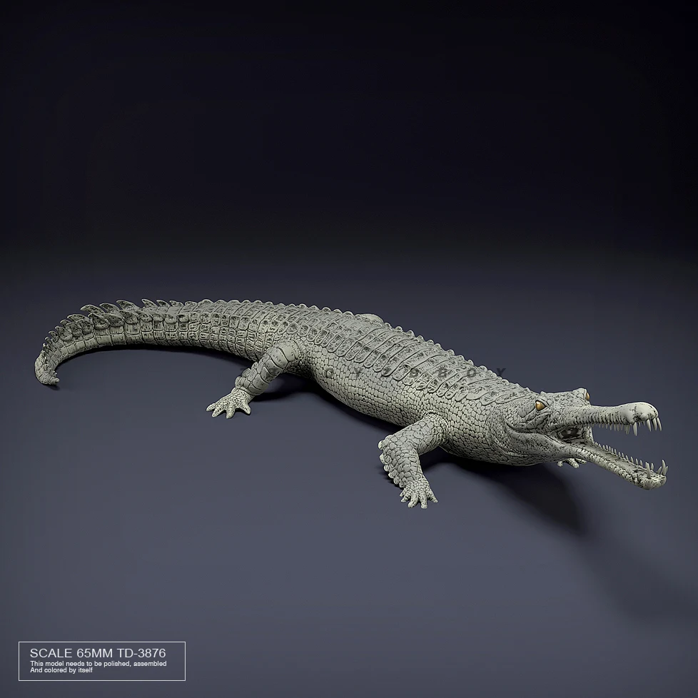 65mm Resin model kits Crocodile figure toy colorless and self-assembled TD-3876