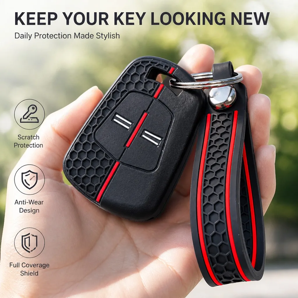 2026 New Silicone Car Key Case Cover Shell For Vauxhall Opel Astra Corsa Agila Meriva Car Keychain Protective Accessories