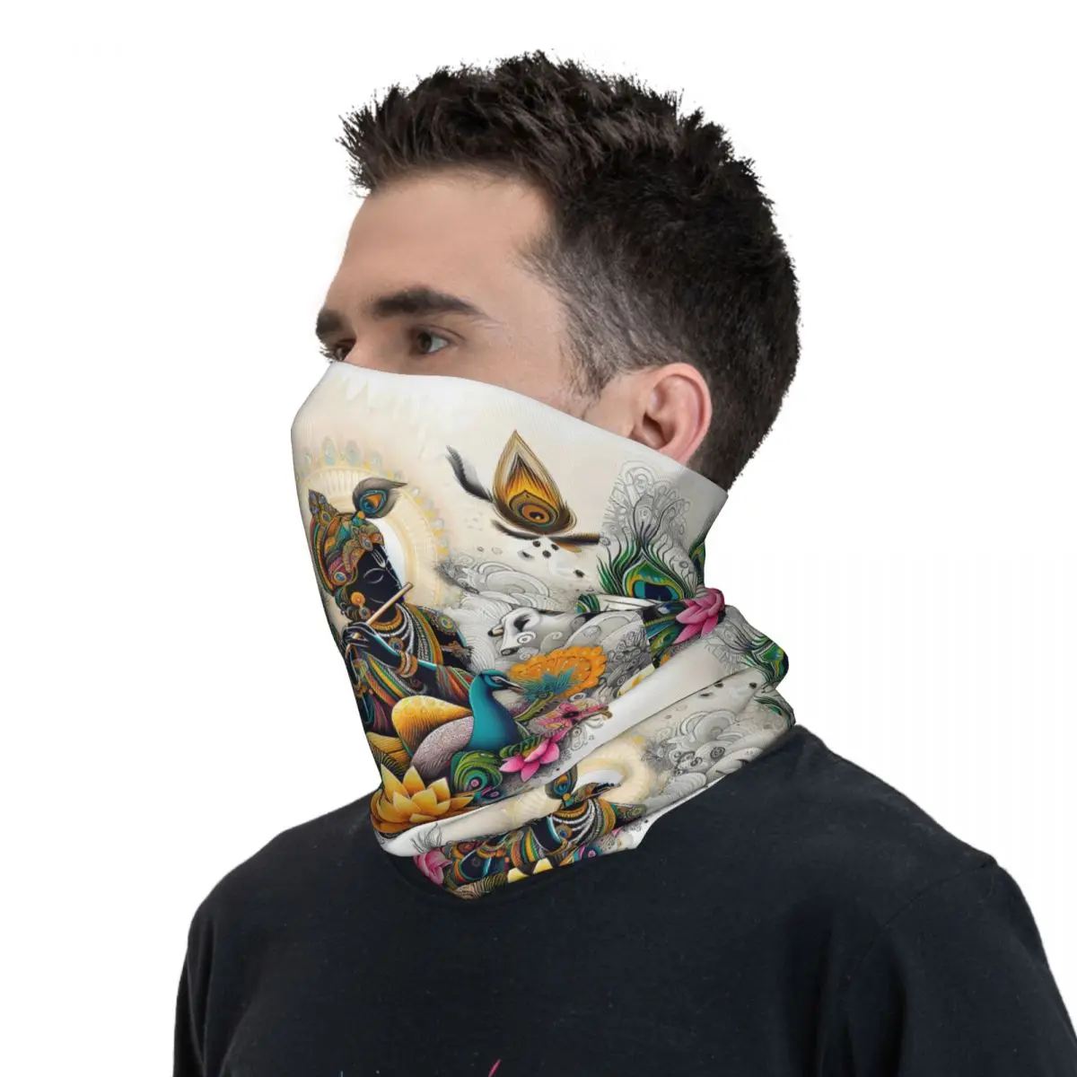 Mascarilla de poliéster con características artísticas, pañuelo para el cuello