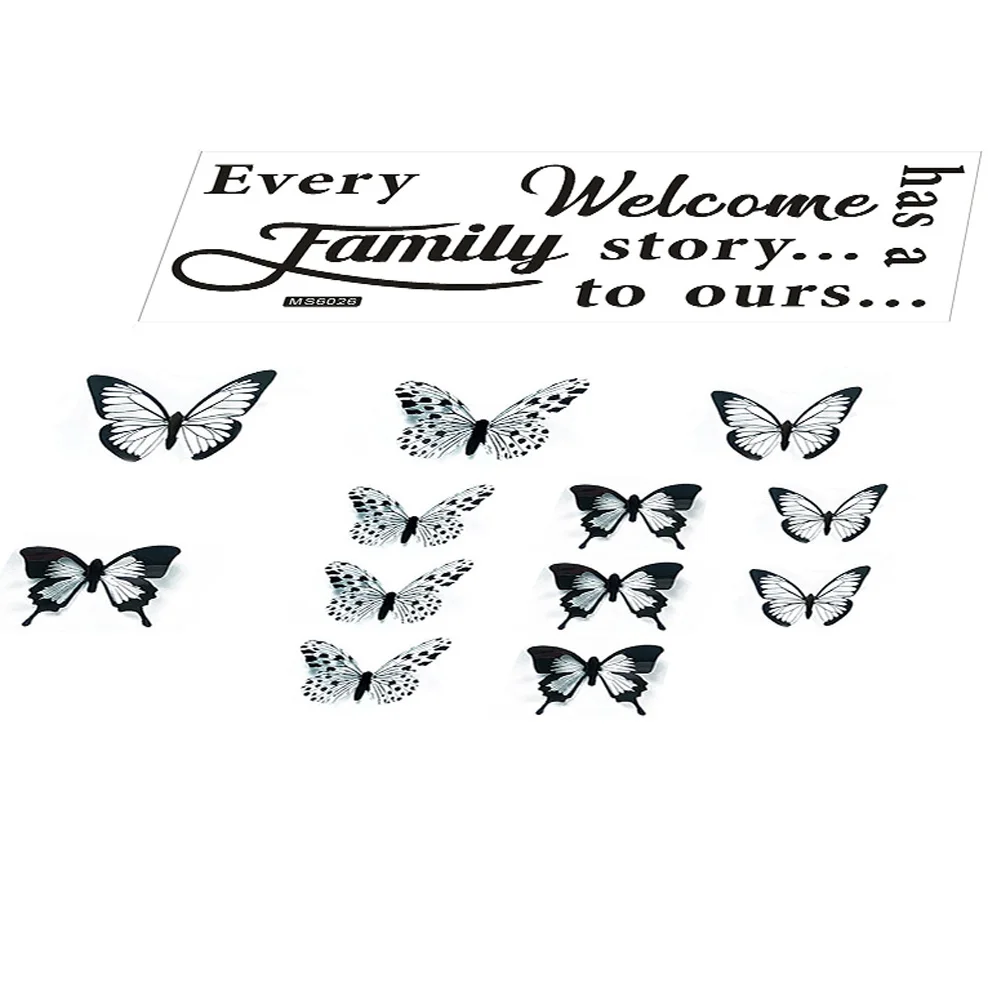 Large DIY Creative Wall Sticker Family Wall Quotes Decal Wall Stickers +12 Butterflies Home Art Decor Bedroom Home Decor