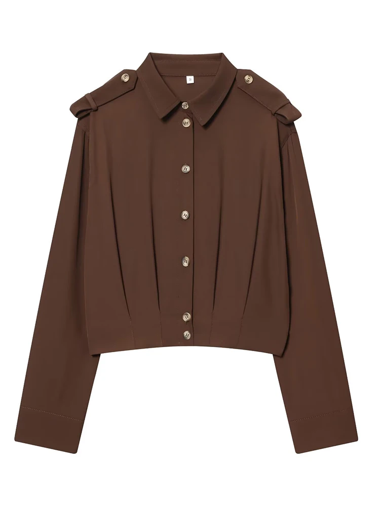 

Women Leisure Shirt 2025 Women Autumn New Fashion Solid Color Long Sleeves Button Shirt Women Hight Street Elegant Shirt