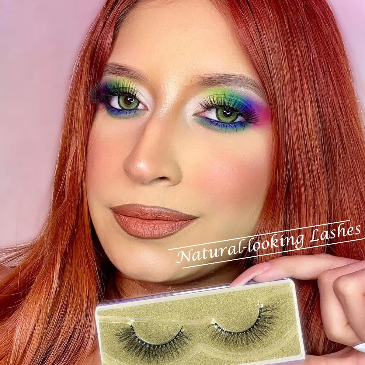 50 paires de cils courts et moelleux en vison 5D, Faux œil de chat, bande douce et vaporeuse, avec emballage Portable, vente en gros