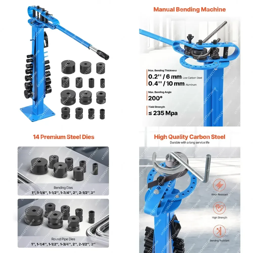 Manual Bending Machine For Pipes, Ideal For Air Conditioning Refrigerator Auto Repair,Pipe Tube Bender With 14 Bending