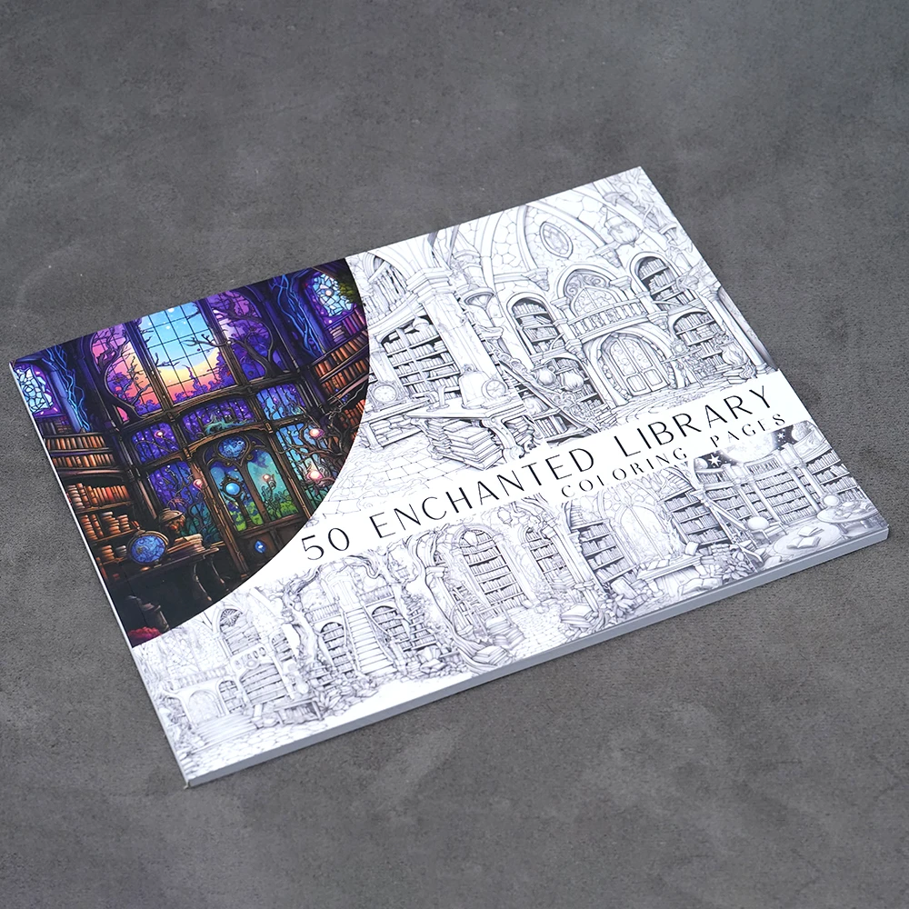 50 Enchanted Library Coloring Pages Fantasy Coloring Sheets Enchanted A4 Size Book Magical Fantasy Bookshelves Wizards Ancient image 6