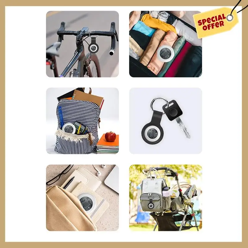 Bluetooth GPS Airtag Tracker Умная работа для Find My Global Network Key Finder Air Tag с чехлом для IOS для сумок-WMAN