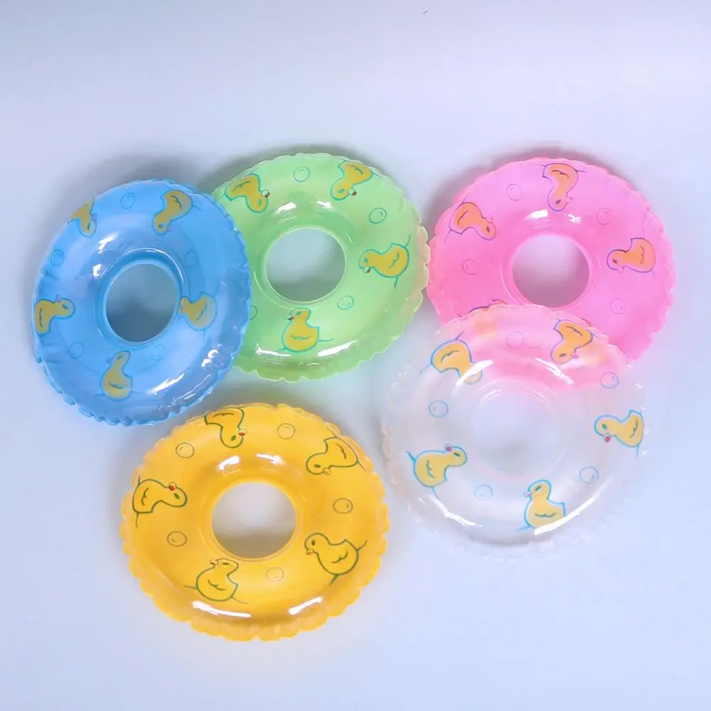 

PVC Dollhouse Miniature Swimming Ring Dolls Accessories Yellow Duck Mini Rings Swimming Toy Inflatable Handmade