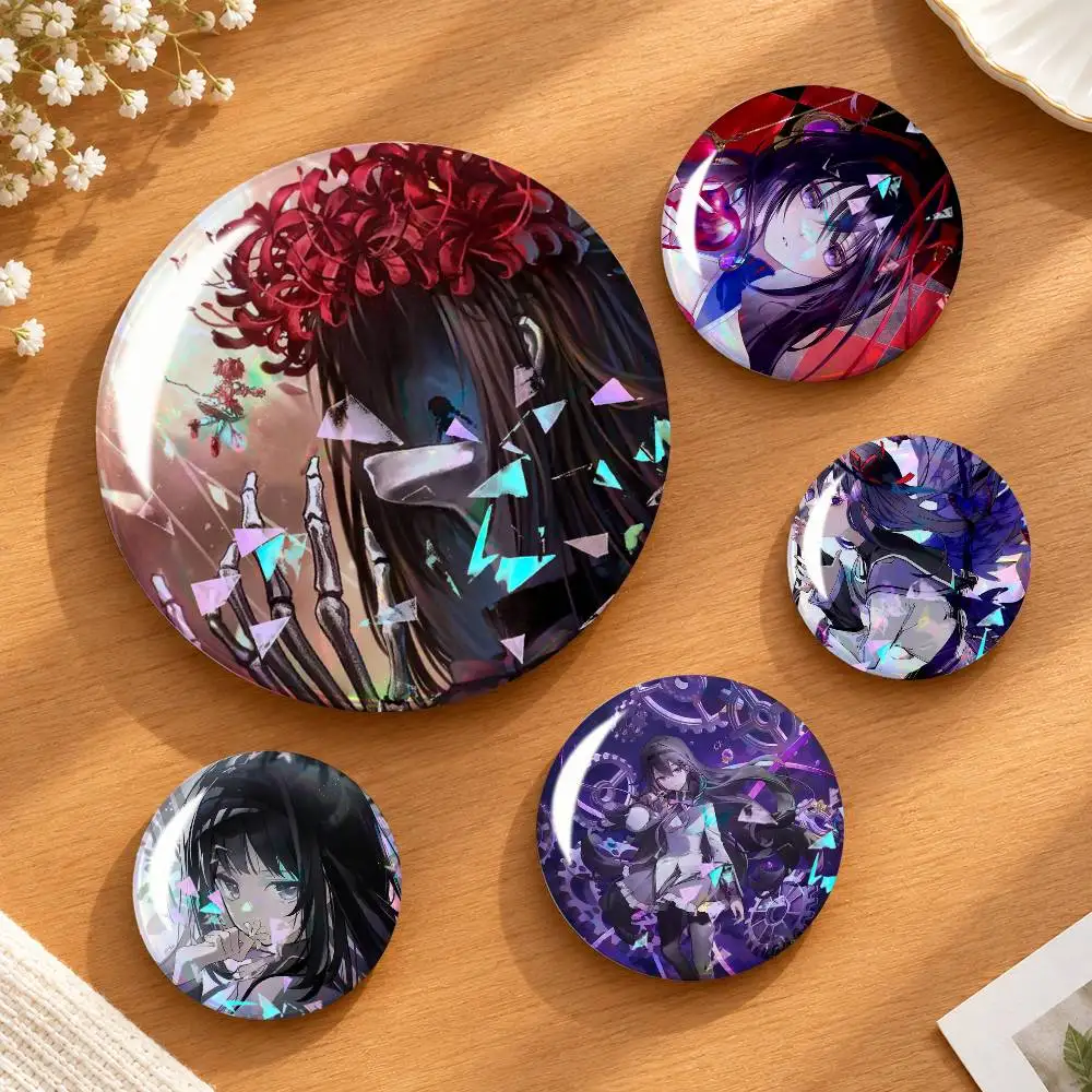 Anime P-Puella Magi H-Homura Akemi Badges Creative Tinplate Round Button PinsBrooch Badge Clothes Backpack Custom