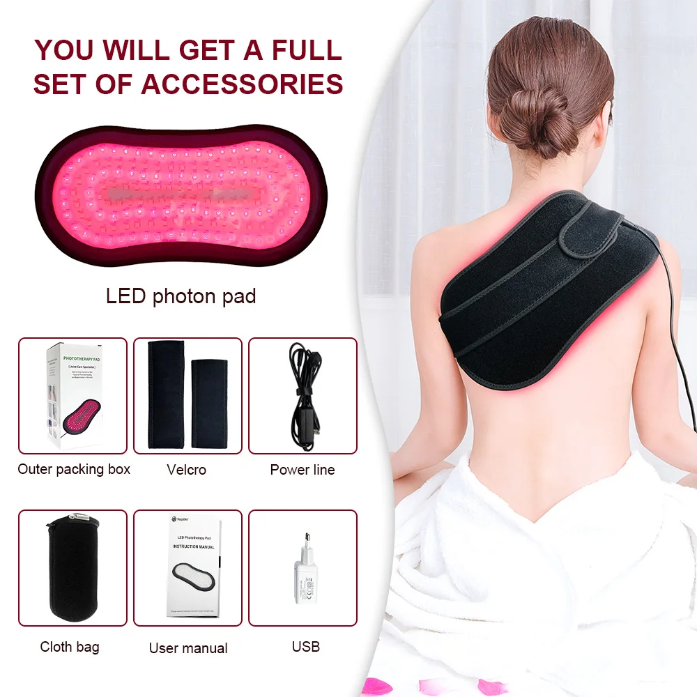 Suyzeko-Cinturón de terapia de luz roja LED infrarroja para el cuerpo, 850nm, 660nm, lámpara LED, recuperación del dolor muscular, reparación de heridas, alivio de hombros