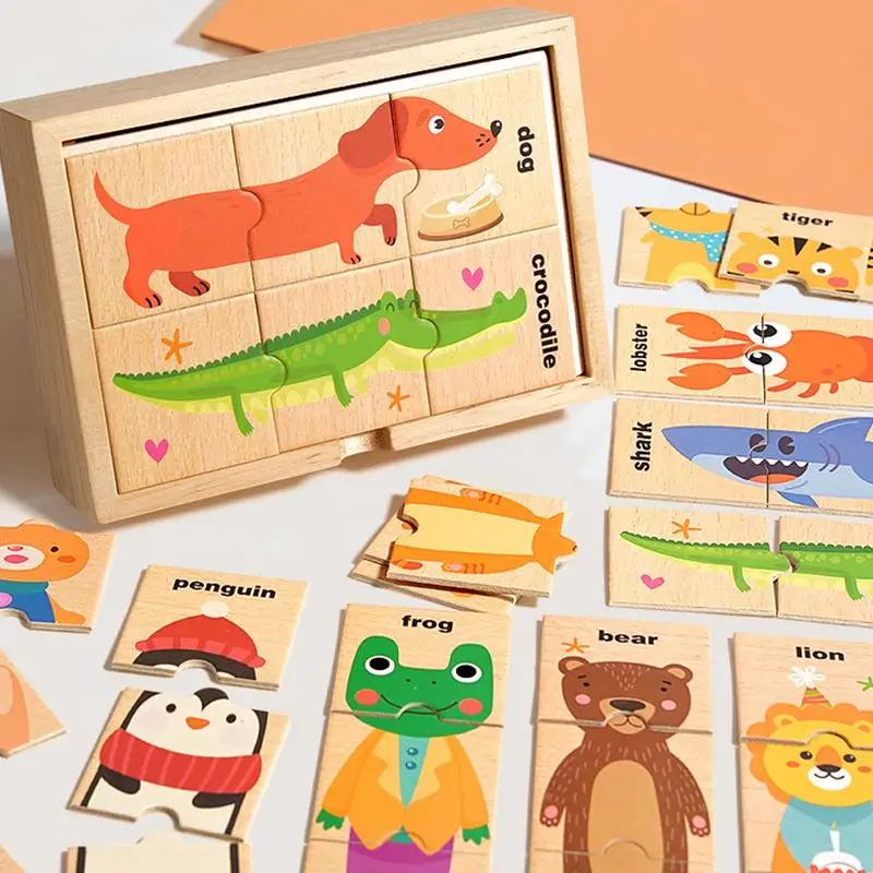 Wood Puzzles For Toddler Animal Wood Puzzle Matching Games Safe Educational Preschool Toy For 3 Years Old And Up Children Boys