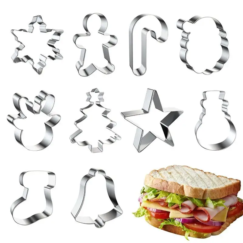 Cookie Cutter Set Star and Deer Cutters Molds Stainless Steel Baking and Shaping Cutters for Christmas DIYs Making Bread Biscuit