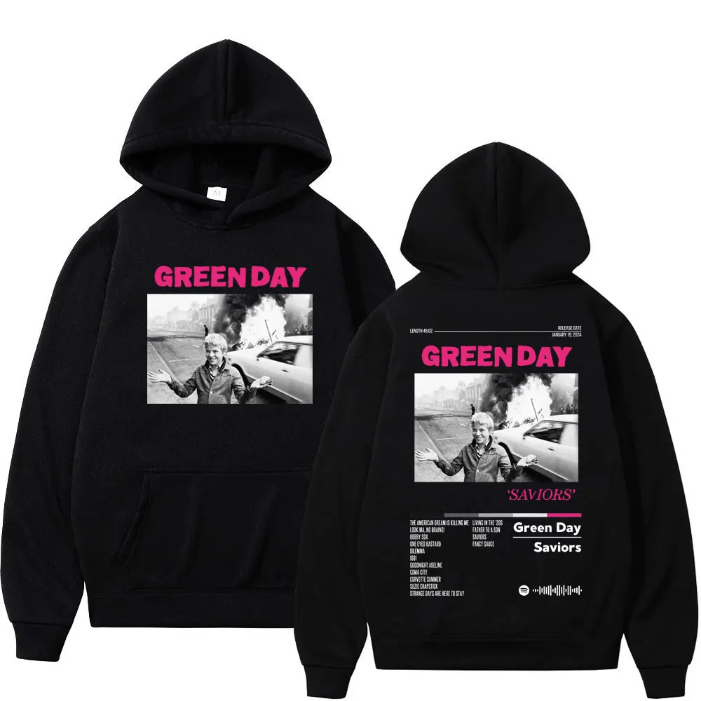 Rock Bands Green Day Music Album savors Print felpa con cappuccio uomo donna Vintage Trend felpe High Street Fashion Pullover oversize