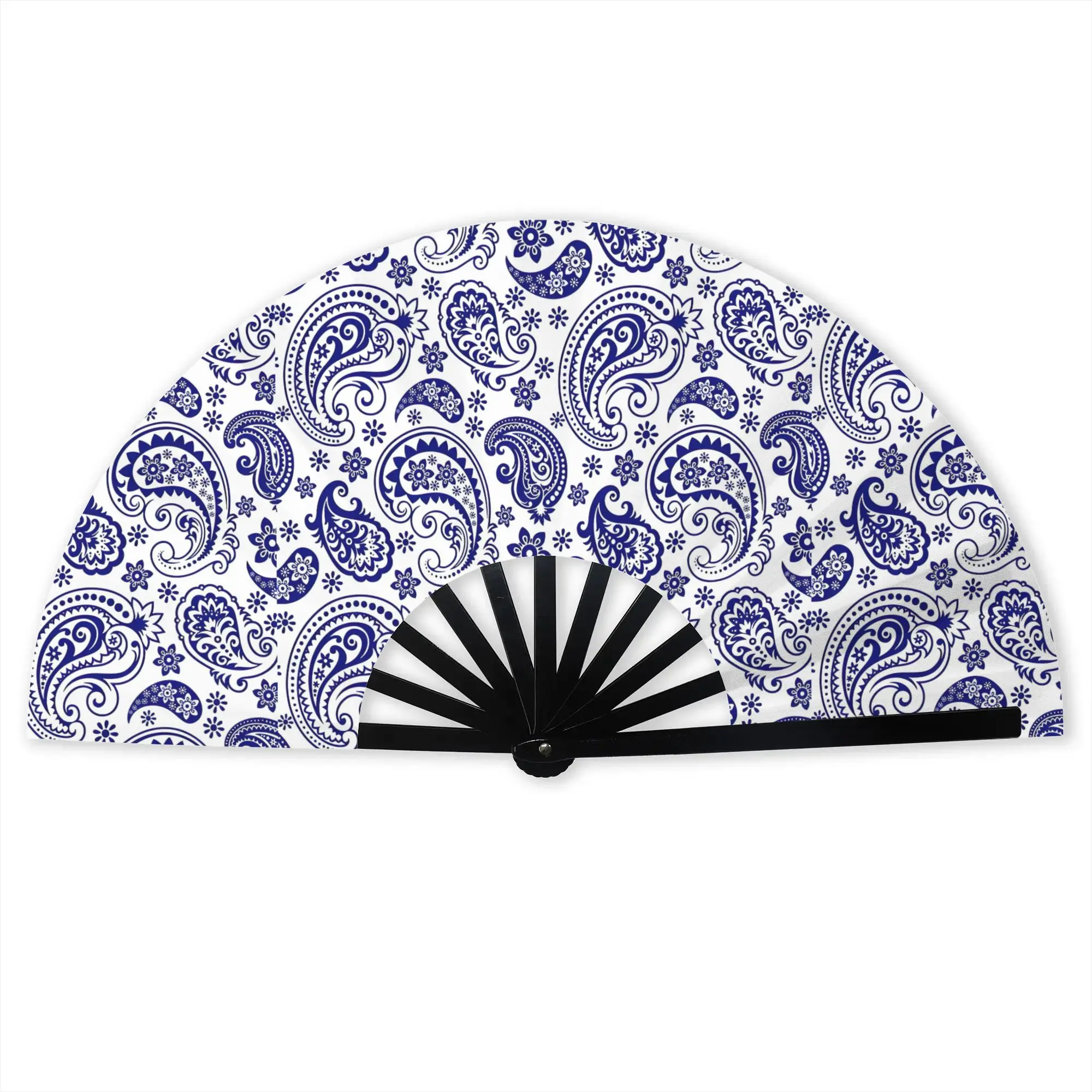 Vintage Paisley Traditional Folding Fan Chinese Style Flowers  High-Quality Fans Gift Elegant Decorative Hand Fan