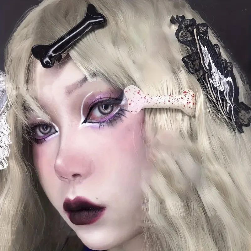 

10pcs Cartoon Bone Hair Clip Dog Bone Shaped HairPins Hair Clamps Y2K Hair Accessories for Girls Women Halloween Costume