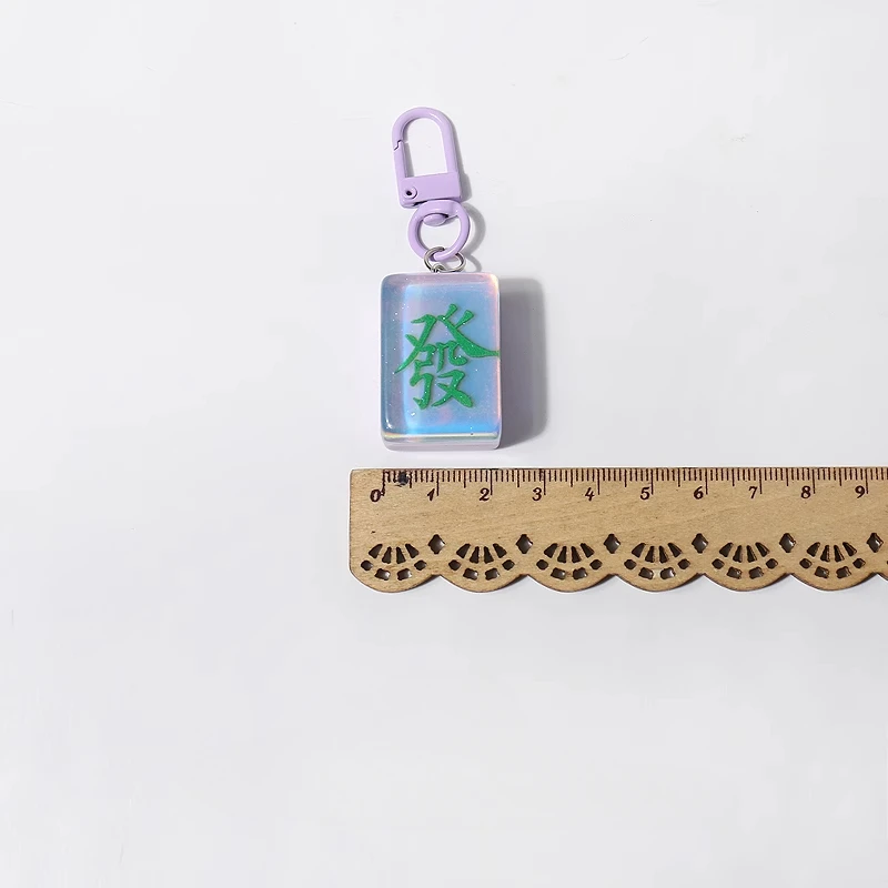 Chinese Style Mahjong Fun Keychain Resin Cute Bag Accessories
